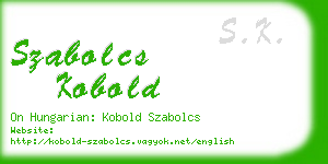 szabolcs kobold business card